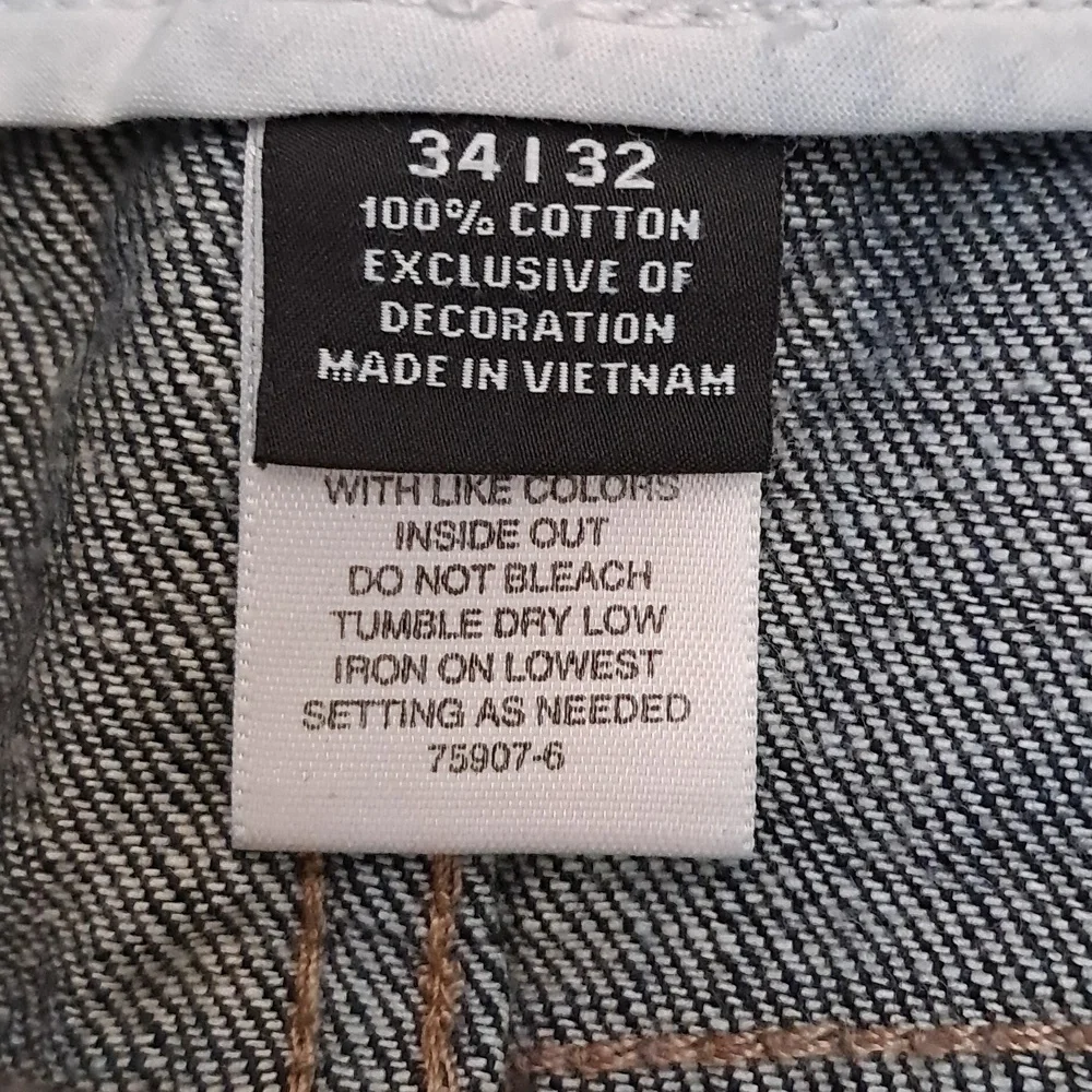 Claiborne Men's Size 34W 32L Dark Blue Straight Fit Jeans